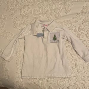 Embroidered Christmas tree polo